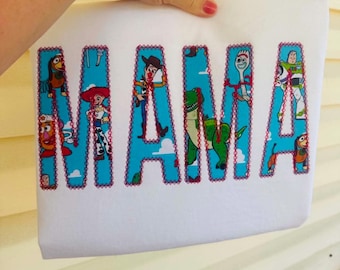 Custom Name TY Story MAMA Embroidered Comfort Colors T Shirt