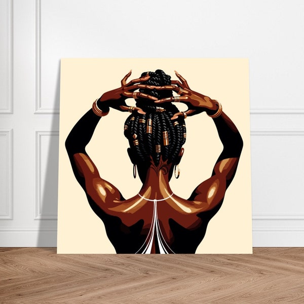 Black Woman Art, Art mural afro-américain, Black Art Print, Digital Art, Instant Download, Printable Wall Art, Black Wall Art, Wall Decor