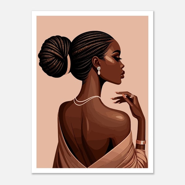 Art femme noire, mode, art mural femme noire, wall art black Woman, art mural fille noire, art fille noire