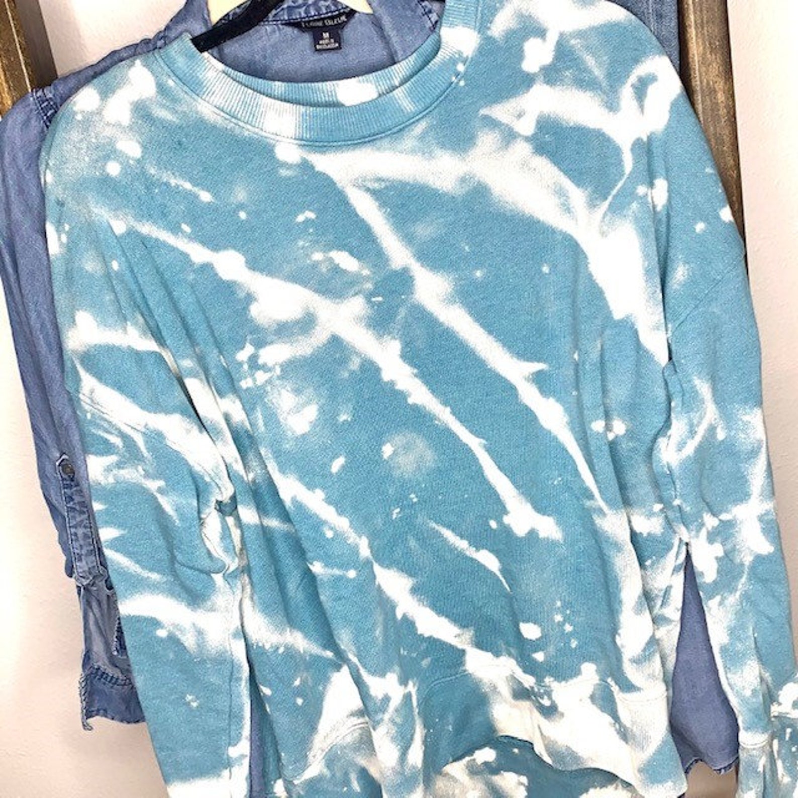 Handmade TyeDye and Bleach Effect Crewneck Sweatshirt Dark Etsy