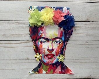DIY pillow embellishment Large Frida Kahlo Inspired Patch Mexican home decor Embroidered boho Colorful handmade appliques colorful!