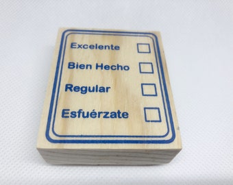 Spanish Excelente List Bien Hecho  Well Done Teacher Stamp Seal
