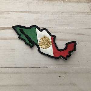Mexican Map Mexico Flag Sew On Patch
