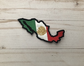 Mexican Map Mexico Flag Sew On Patch