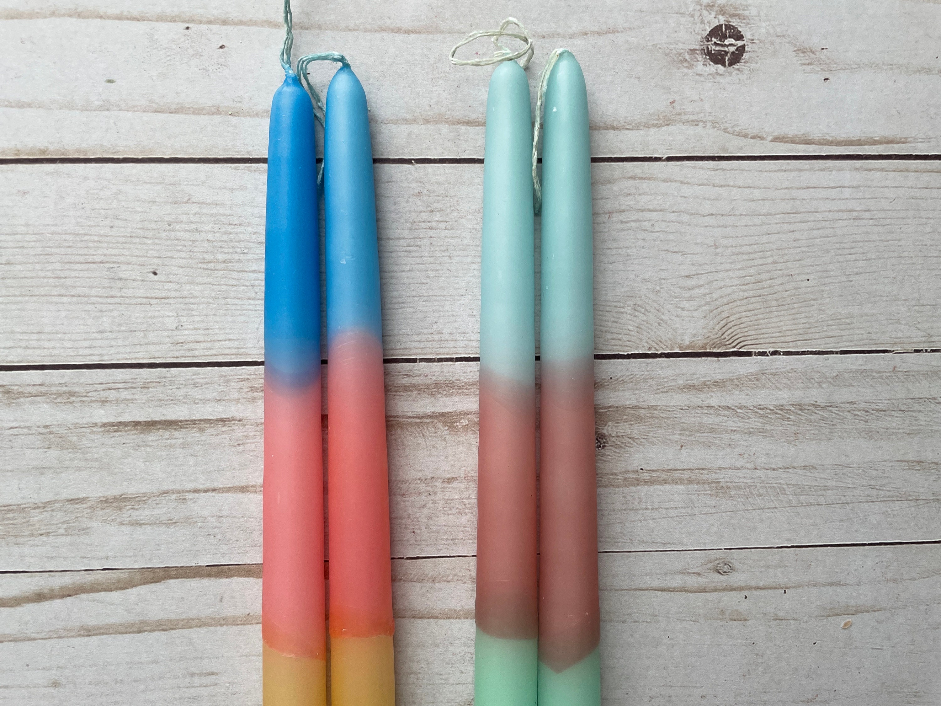 10 Tall Taper Vintage Ombre Candle Hand Dipped Oaxaca