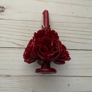 Medium Day of the Dead Marigold Wine Mexican Artisan Candle Vela