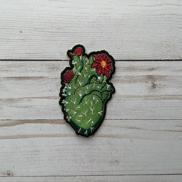 Mexikanischer heiliger Kaktus Nopal-Herzanhänger religiöses Mexiko-Aufnäher