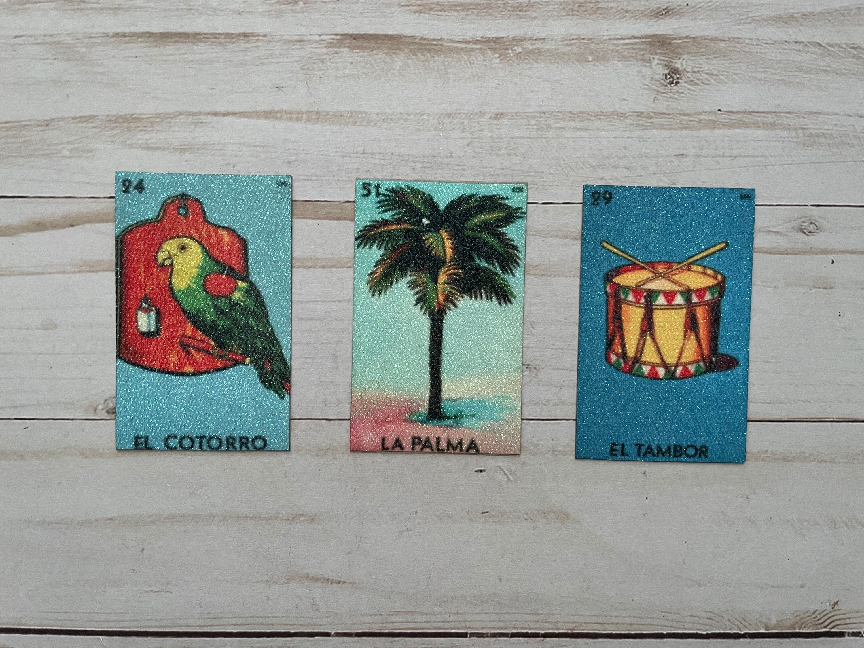 Iron on Sparkly Loteria Patch El Cotorro La Palma El Tambor Etsy