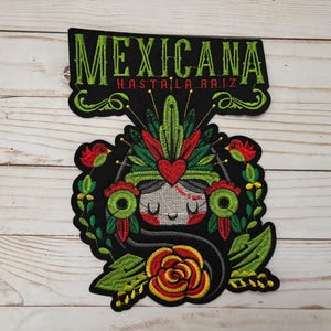 Mexicana Hasta la Raíz Embroidered Patch – Iron-On / Sew-On – Mexican Pride Patch, Latina Gift, Cultural Patch, Handmade Badge