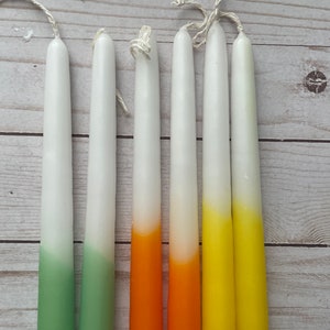 ONE 10&quot; Tall Taper Vintage Ombre Candle Hand Dipped Oaxaca
