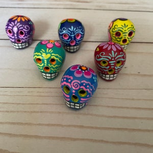 6 Mini crânes calavera mexicains Jour des morts Dia de los muertos Ofrenda Art Ceramic