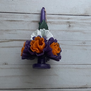 Day of the Dead Marigold Multicolor Mexican Artisan Medium Candle Vela