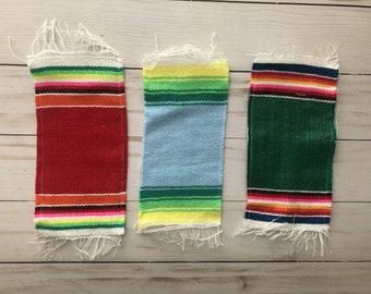 Pack of 6 Large Single Mini Large Mexican Sarape Party Favor Serape Large Fabric