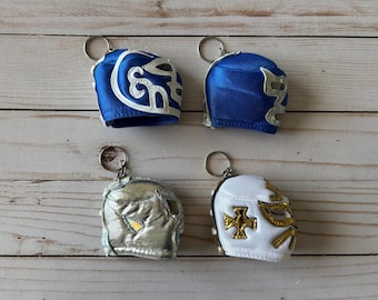 Luchador Maske Lucha Libre Schlüsselanhänger Blauer Dämon Santo Huracan Ramirez Mistico Mask