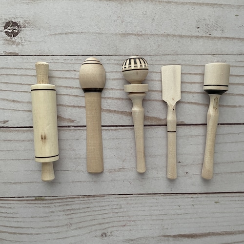 Set of 5 Mini Mexican Wooden Cooking Utensils Baking Supplies Etsy