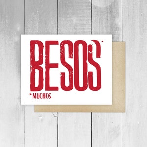 Spanish Greeting Cards Love Amor  Bilingual Tarjeta de Ocasion Besos Kisses
