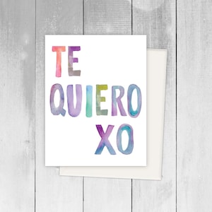 Spanish Greeting Cards Love Amor  Bilingual Tarjeta de Ocasion Besos Kisses