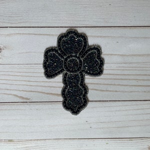 Religious Sequin Cross Patch Applique Sew On Mexico Art
