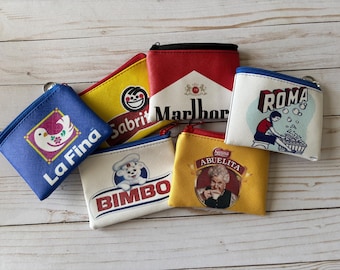 Classic Mexican Monedero Coin Pouch Keychain | Retro Graphic Zipper Pouch, Kitsch Gift