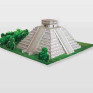 Pirámides Mexicanas Pirámide de Chichenitza Arquitectura Papel Maqueta Kit Proyecto Escuela Kit de Armado