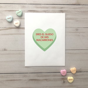 Spanish Funny Sweet Heart Candies Greeting Card Valentines San Valentin