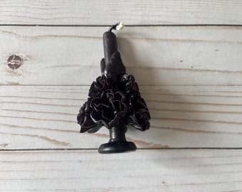 Day of the Dead Marigold Dry Black Mini Mexican Artisan Candle Vela