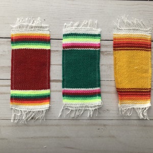 Pack of 6 Medium Single Mini Mexican Sarape Party Favor Serape Fabric