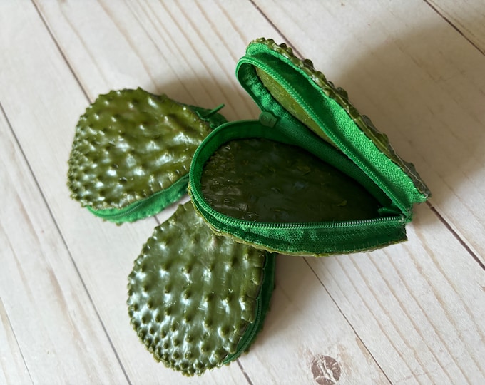 Mexican Coin Purse Monedero Nopal Cactus Handmade Bag Mexico Small Zipper Pouch Gift Change Wallet