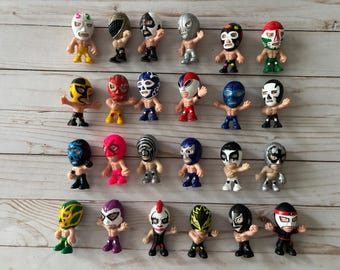 Mexican Luchador Cabezón Figure, Pick Your Number, 3 Inch Plastic Lucha Libre Toy, Mexican Wrestler Collectible