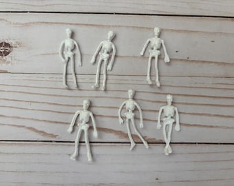 Set von 0f 12 Mini Skelett Tag der Toten Plastik Spielzeug