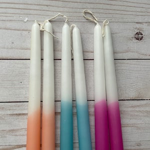 ONE 10&quot; Tall Taper Vintage Ombre Candle Hand Dipped Oaxaca