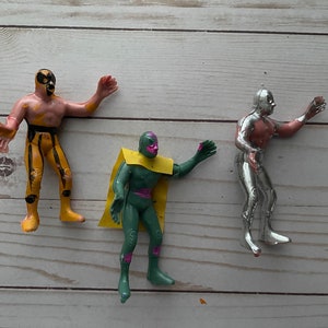 Set mit 6 Luchador Kunststoff Spielzeug Ringern