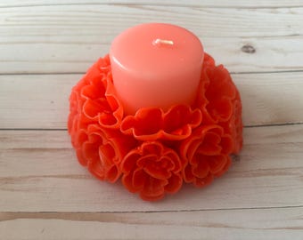 Oaxacan Floral Cirio Candle – Handcrafted Wax Art – Mexican Folk Candle Decor