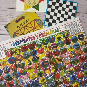Mexican El Juego de la Oca Serpientes y Escaleras  El Coyote 3 Board Games