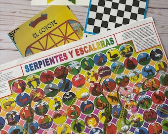 Mexikanische El Juego de la Oca Serpientes y Escaleras El Coyote 3 Brettspiele