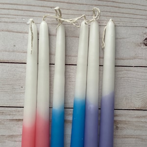 ONE 10&quot; Tall Taper Vintage Ombre Candle Hand Dipped Oaxaca
