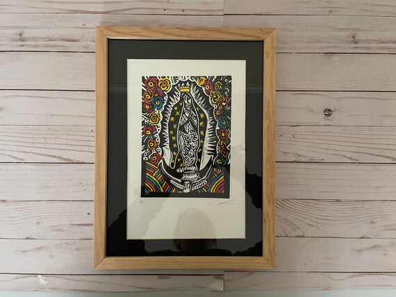 Virgen de Guadalupe Original Print with Frame by Viva Greetings LLC