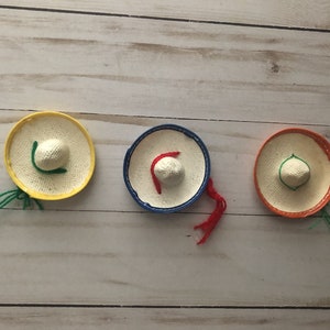 Pack of 6  Cowboy Mexican Sombrero Mini Hat Size Wedding Party Favor