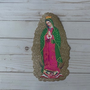 Virgin de Guadalupe Religious Iron On Cross Patch Applique Sew On Mexico Art