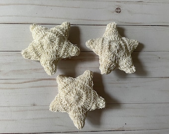 One Natural Mexican Loofah Star Shaped Ayate  Ixtle Scrubber