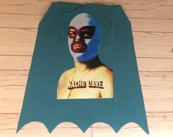 Nacho Libre Costume Cape with Mask Kids, Luchador Costume, Mexican Wrestler Mask