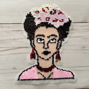 Frida Sequin Double Image Patch Applique Kahlo Sew On Mexico Art