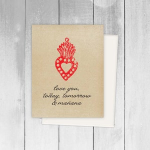 Spanish Greeting Cards Love Amor  Bilingual Tarjeta de Ocasion Besos Kisses