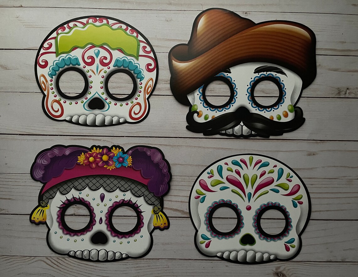 Máscaras de Cráneos de Halloween del Día de los Muertos de Etsy España