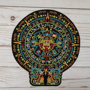 Mexican Sacred Large Embroidered Calendario Azteca Calendar Iron On