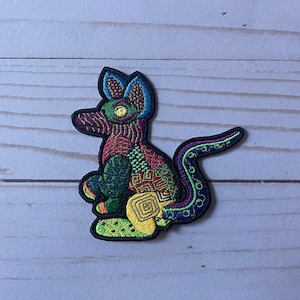 Mexican Sacred Xolosquincle Prehispanic Charm Otomi Dog Religious Mexico Sew On Patch Kangaroo Canguro