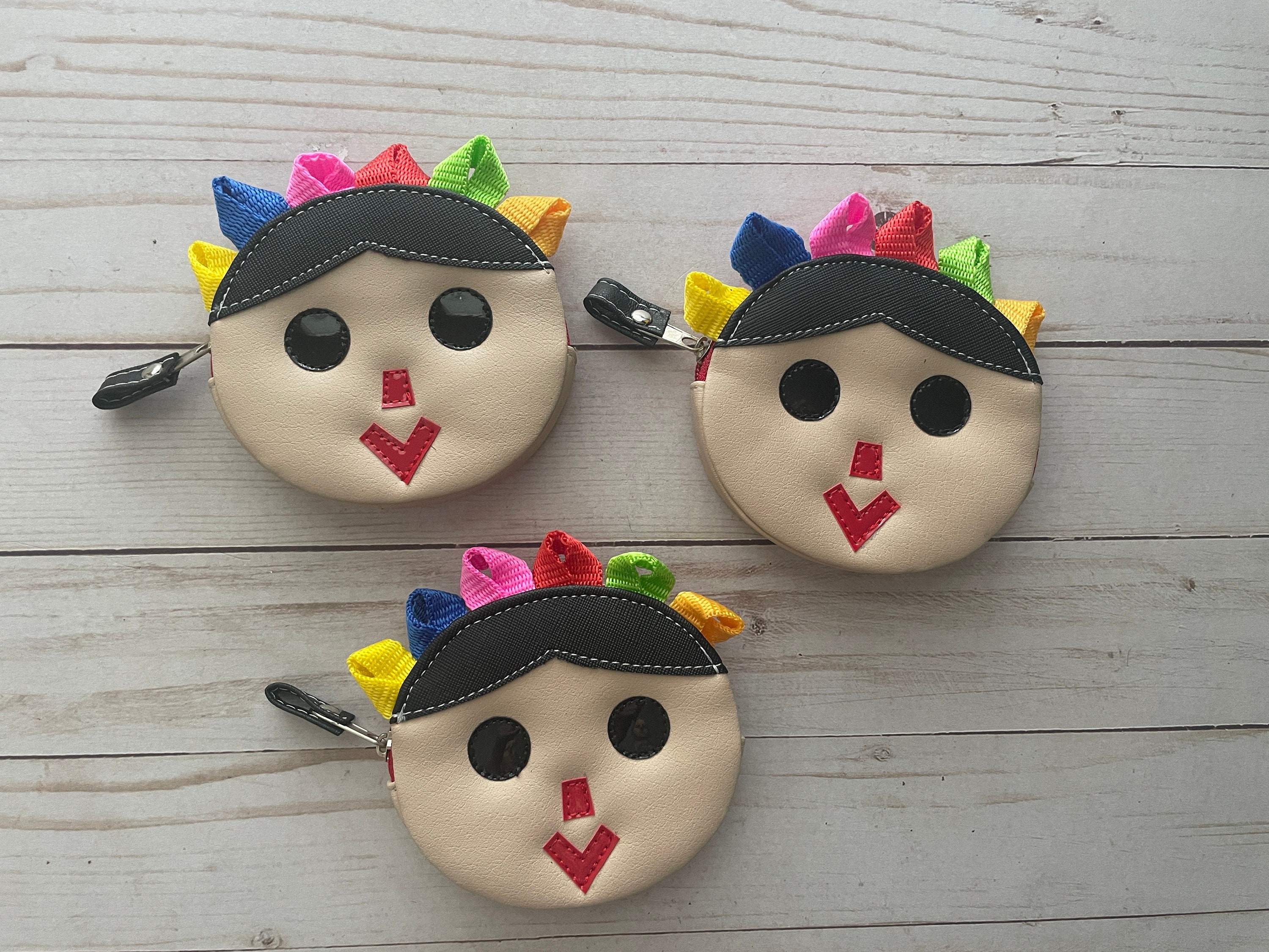 One Lele Queretana Mexican Doll Coin Purse Taco Kawaii Monedero Mexican