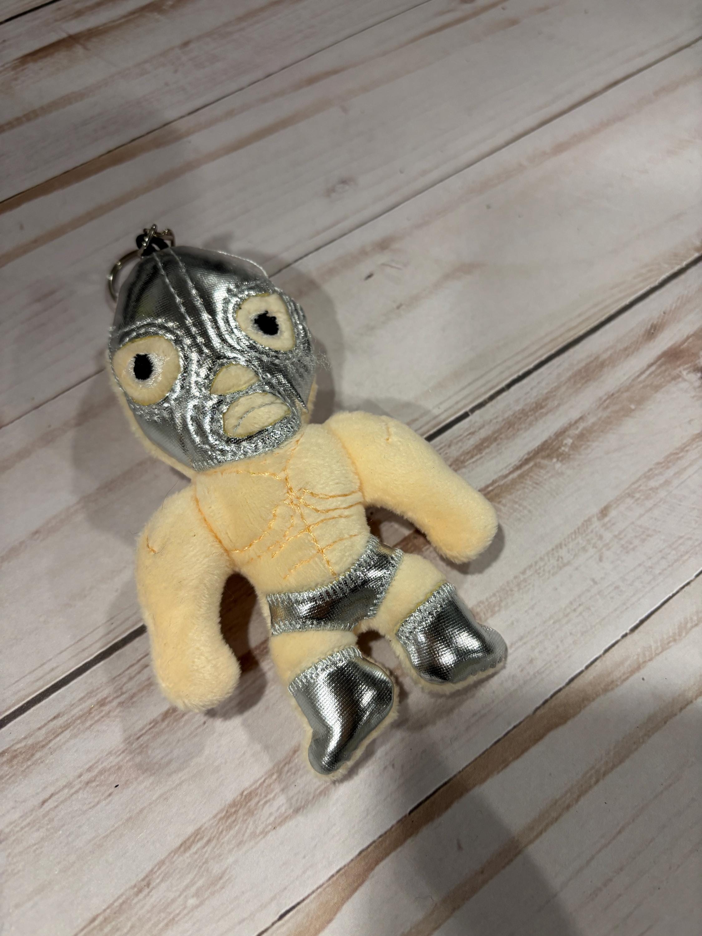 Mexican Plush Keychain Dolls Frida Luchador El Santo Blue Demon
