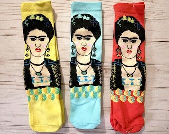 Mexican Frida Friducha Kahlo Socks Calcetas Mexican Painter