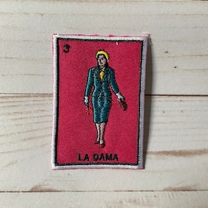 La Dama  Loteria Embroidered Patch Iron On